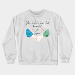 Holding hands couple, Valentine's Day Print. Crewneck Sweatshirt